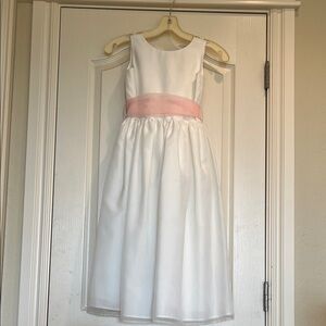 White and Pink Girls Formal Dress
